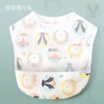 Waterproof Baby Bibs with Food Catcher Pocket, Lightweight Soft Feeding Bib Set for Toddlers, Easy Wipe & Wash, Adjustable Neck, Mess-Proof Baby Feeding Apron (Cute Prints) - Image 11