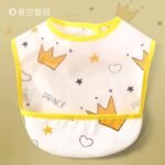 Waterproof Baby Bibs with Food Catcher Pocket, Lightweight Soft Feeding Bib Set for Toddlers, Easy Wipe & Wash, Adjustable Neck, Mess-Proof Baby Feeding Apron (Cute Prints) - Image 2