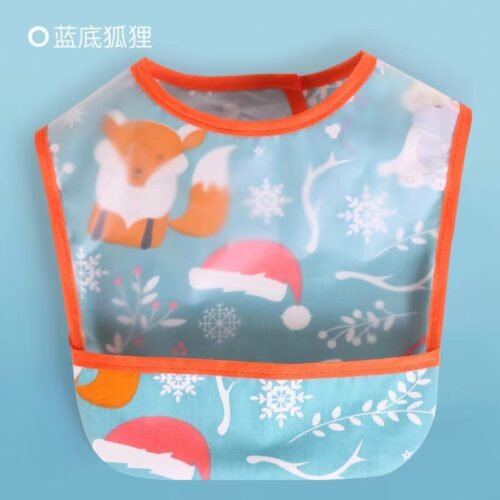 Waterproof Baby Bibs with Food Catcher Pocket, Lightweight Soft Feeding Bib Set for Toddlers, Easy Wipe & Wash, Adjustable Neck, Mess-Proof Baby Feeding Apron (Cute Prints) - Image 20