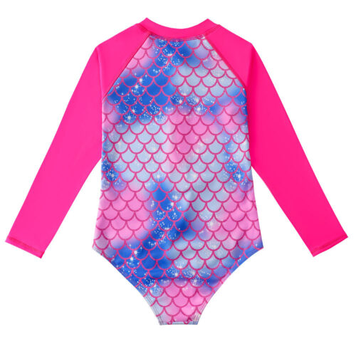Girls One Piece Long Sleeves Swimsuit (2 sizes From 4Y to 8Y) # Mix and Max - Image 2
