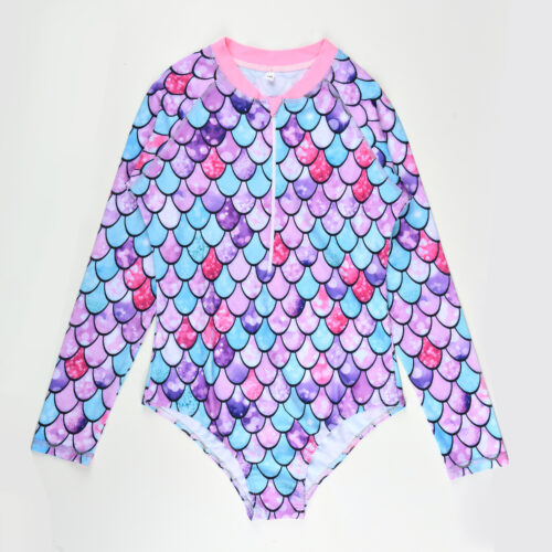 Girls One Piece Long Sleeves Swimsuit (4 sizes From 2Y to 8Y) # Mix and Max - Image 3